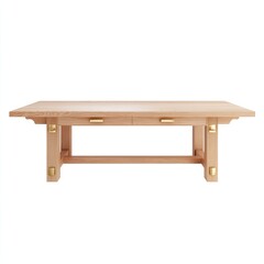 Elegant Modern Wooden Table with Minimalist Design and Golden Accents for Stylish Home Interiors
