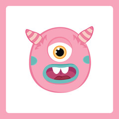 Small alphabet shapes cartoon monster o