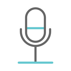 Microphone Dual Tone Icon. Editable Stroke. Can be used for website UI and mobile apps.