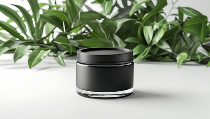 Isolated green aloe vera plant in a black pot