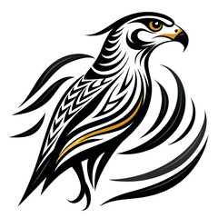 Obraz premium Majestic falcon in profile soaring through the sky