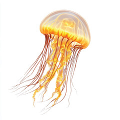 a jellyfish with flowing tentacle