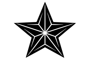 Vector art of silhouette of 3d silver star