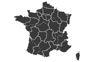Obraz premium France map vector illustration with detailed regions for educational and design use