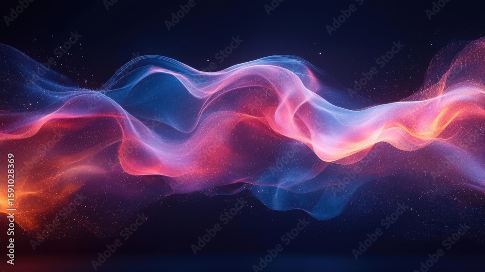 Fototapete explore dynamic fluid art with vibrant colors and particle effects, concept design