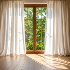 Elegant Window Open White Sheer Curtains