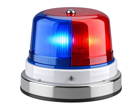 Flashing Ambulance Siren with Motion Blur, Angled Perspective, Transparent Background”