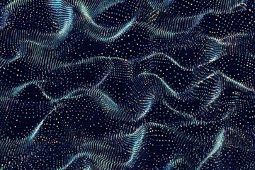 Abstract Glowing Dotted Surface Waving with Dark Theme and Futuristic Style