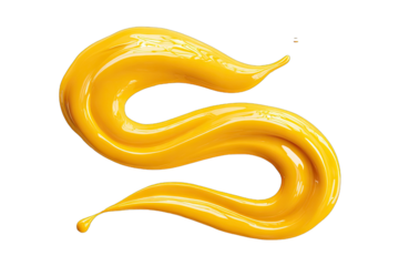 Abstract golden liquid flow forming a double S shape