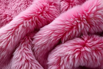 A vibrant pink fur texture background, soft and fluffy, evoking warmth, luxury, and elegance, perfect for fashion or cozy settings.