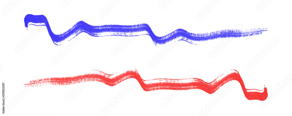 Fototapete minimal red and blue marker scribbles with pencil hatch and scrawl effects for underlines on a trans