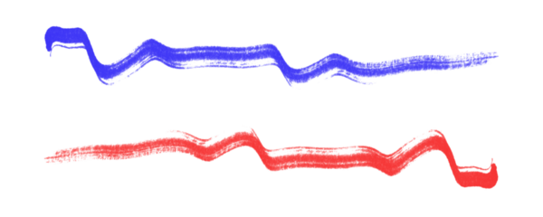 Minimal Red and Blue Marker Scribbles With Pencil Hatch and Scrawl Effects for Underlines on a Transparent or White Background