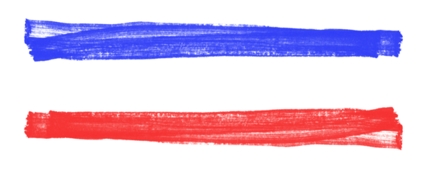 Rough Marker Scribbles in Red and Blue Perfect for Artistic Borders and Highlighting Isolated on a Transparent or White Background