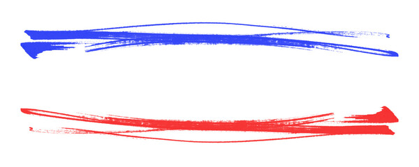 Freehand Stroke Combo in Blue and Red Marker for Creative Framing or Text Underline Isolated on a...