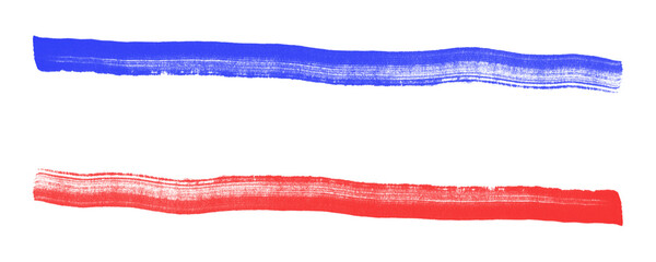 Expressive Red and Blue Marker Strokes for Framing, Underlining, or Creative Decoration Isolated on...