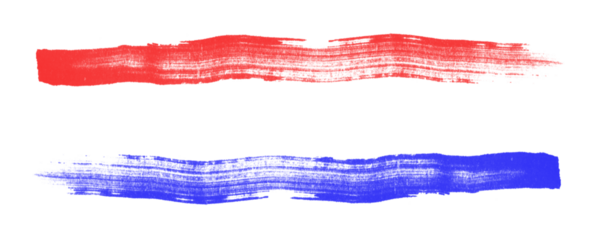 Doodle Pen Brush Lines in Red and Blue Designed for Highlighting Ideas with Artistic Flair Isolated on a Transparent or White Background