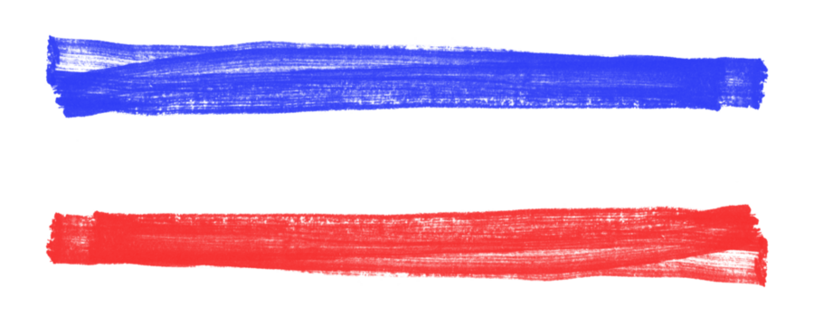 Rough Marker Scribbles in Red and Blue Perfect for Artistic Borders and Highlighting Isolated on a Transparent or White Background