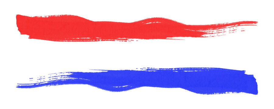 Blue and Red Marker Doodle Lines with Emphasis Marking and Visual Enhancement Use Isolated on a Transparent or White Background