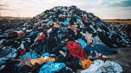 Representations of waste and pollution through discarded textiles.