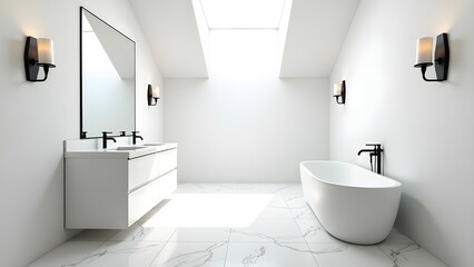 Modern Bathroom Interior Design with Full Amenities