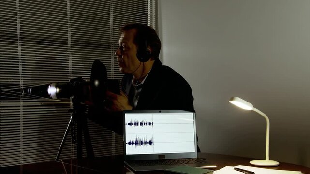 modern spy equipment - laptop with audiogram, prof