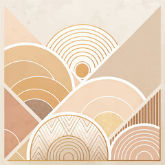 Fototapeta premium Soft Cream Toned Abstract Pattern with Shapes