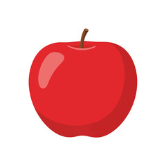 A vibrant, glossy red apple presented against a clean white background.