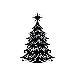 Fototapeta premium A decorated christmas tree isolated on white background, symbolizing the joy and spirit of the holiday season