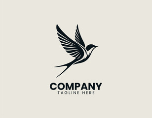 Obraz premium swallow bird vector logo design