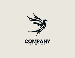 Obraz premium swallow bird vector logo design