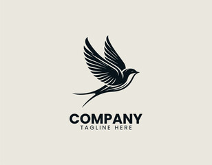 Obraz premium swallow bird vector logo design
