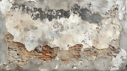 Fototapeta premium Old Wall with Damaged Plaster.