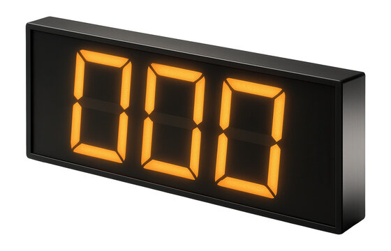 Large format digital board with segmented display and amber illumination