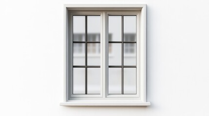 Fototapeta premium Elegant White Window with Gridded Glass Pane