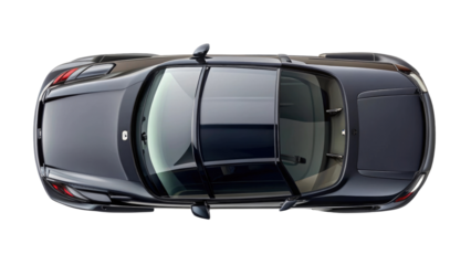 Top View of Car Isolated on Transparent Background