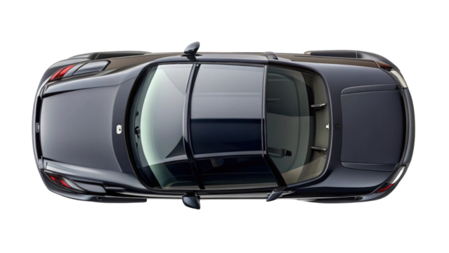 Top View of Car Isolated on Transparent Background