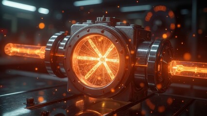 Orange mechanical art scene