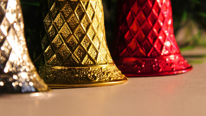 Christmas New Year decoration with colorful handicraft items