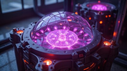 Purple technology art scene