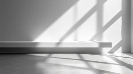 Obraz premium Shadow Play, Wall Display Minimalist Sunlight Aesthetic for Visual Harmony