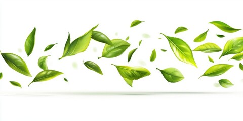 Green Leaves floating brings Freshness and Purity, Nature's delicate touch. A Zen Garden