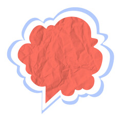Crumpled Paper Textured Comic Speech Bubble Vector