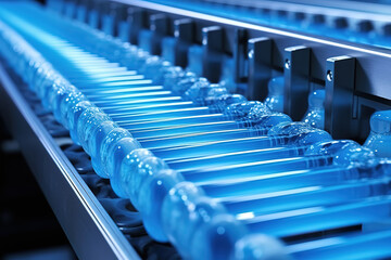 Modern Beverage Factories with Blue Roller Conveyor Technology