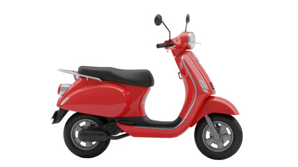 Obraz premium Red Scooter with Black Seat and Silver Accents in Studio Setting