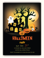 Halloween background with pumpkin.