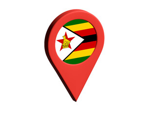 The flag of zimbabwe, The flag of zimbabwe in location icon, mockup of zimbabwe flag