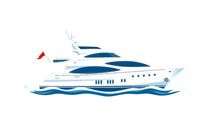 yacht isolated on white