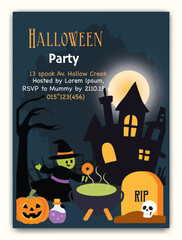 halloween background with haunted house