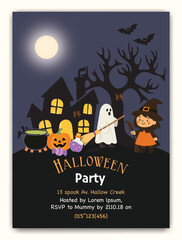 Witch&rsquo;s Night Out &ndash; Cute Halloween Party Invitation Design