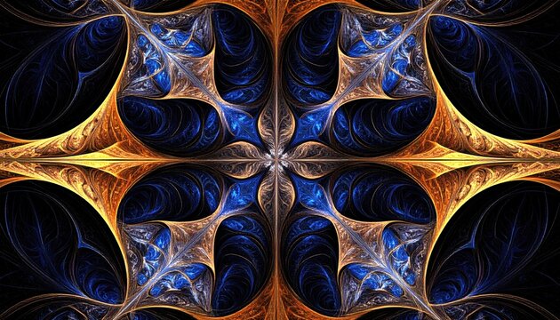 Intricate, symmetrical fractal design